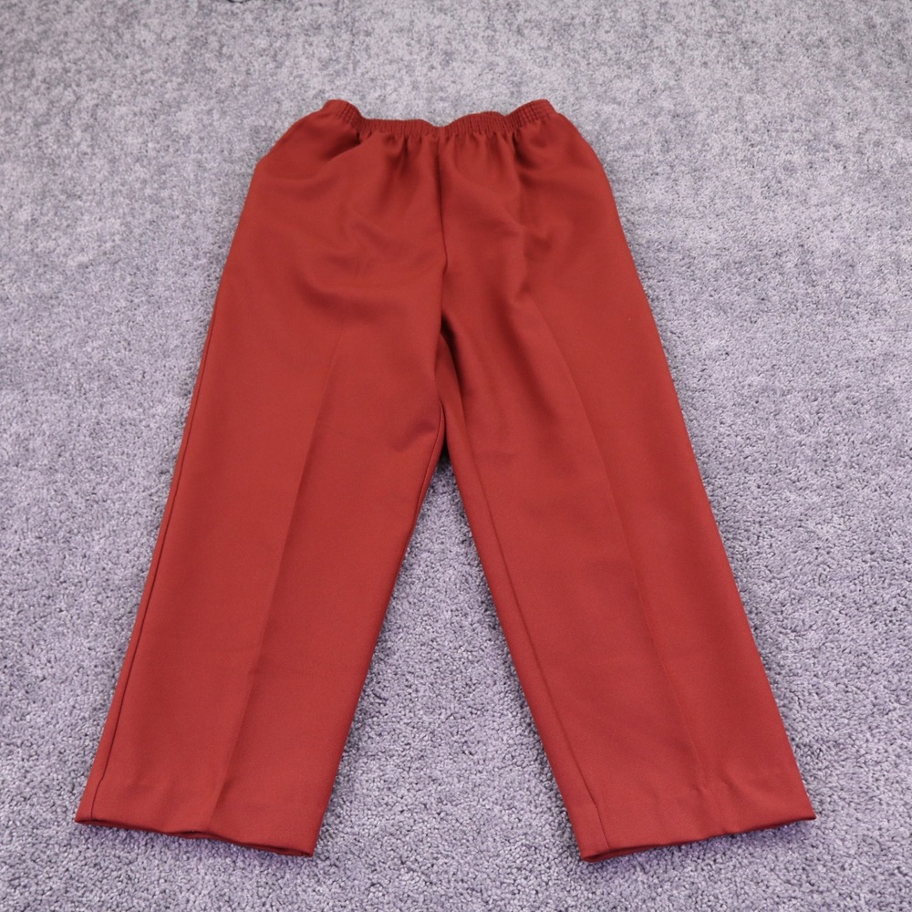 Alfred Dunner Pants Womens 16 Red Pull On Elastic Waist Straight Leg Casual USA